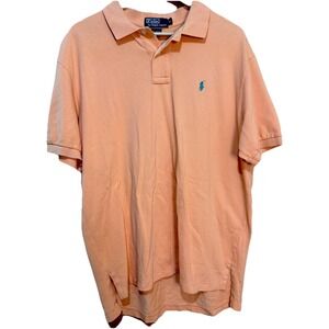 Vintage Polo by Ralph Lauren Orange‎ Collared Polo Shirt Size Large 100% Cotton
